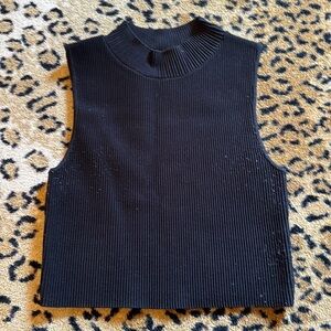 Aritzia Black Bodycon Top-with Mock Neck